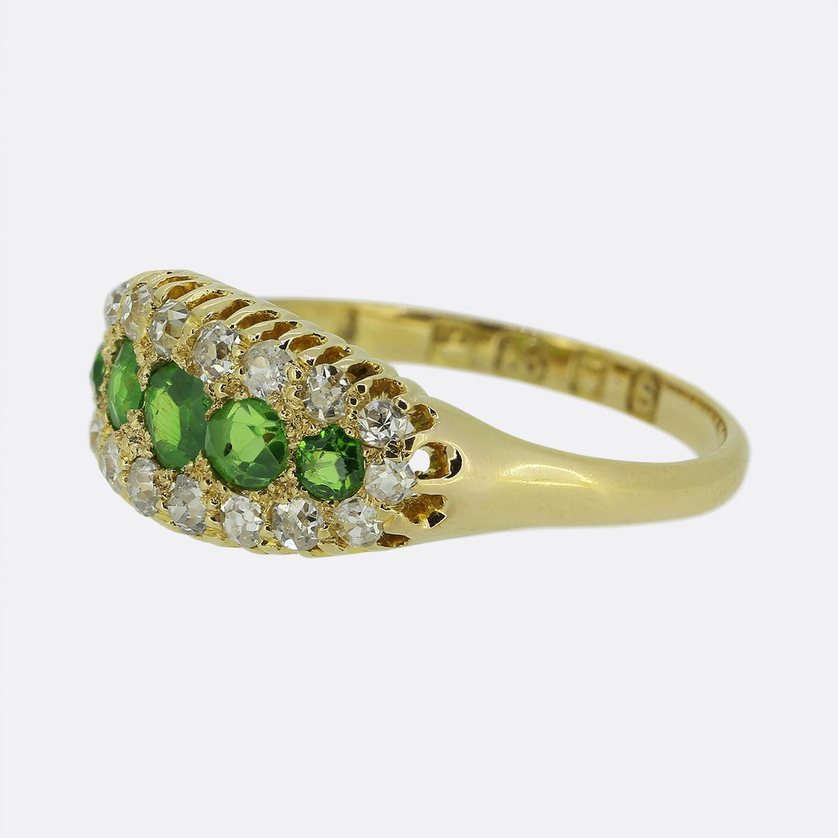 Victorian Demantoid Garnet and Diamond Ring