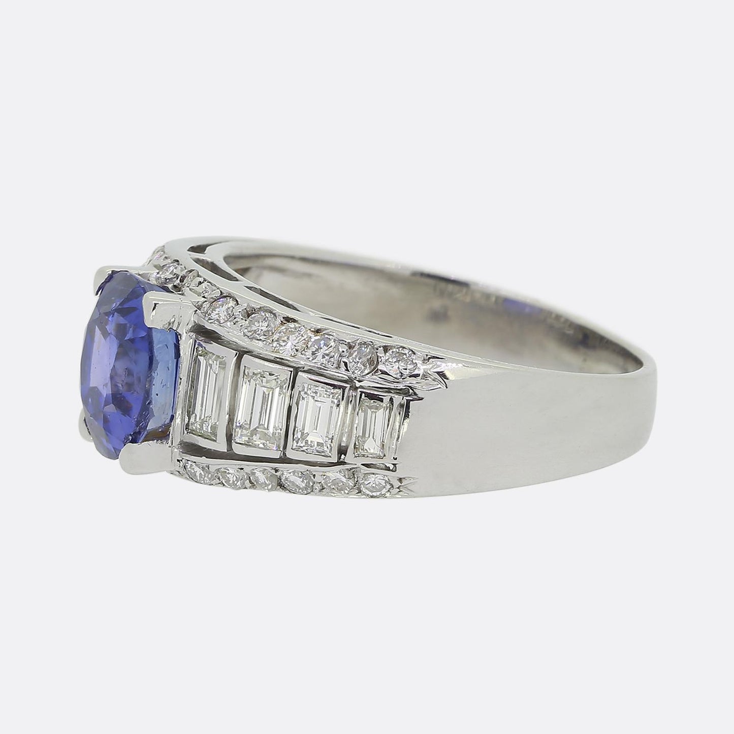 2.50 Carat Ceylon Sapphire and Diamond Cluster Ring