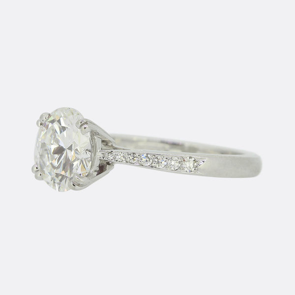 David Morris 2.01 Carat Brilliant Cut Diamond Solitaire Engagement Ring