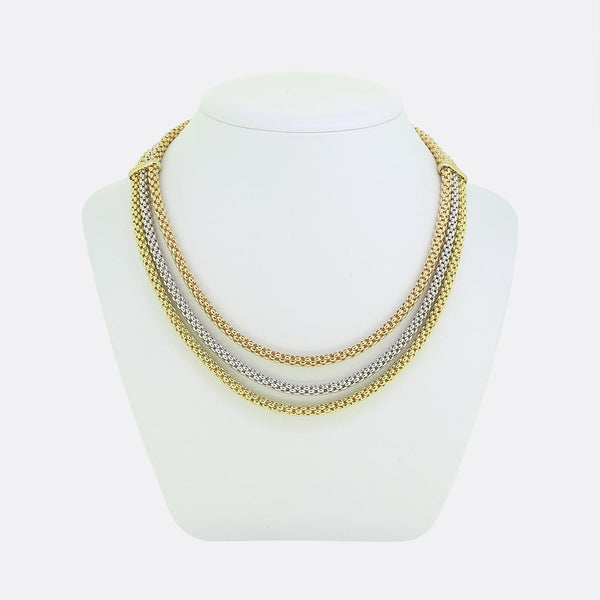 Fope Tricolour Three-Row Necklace