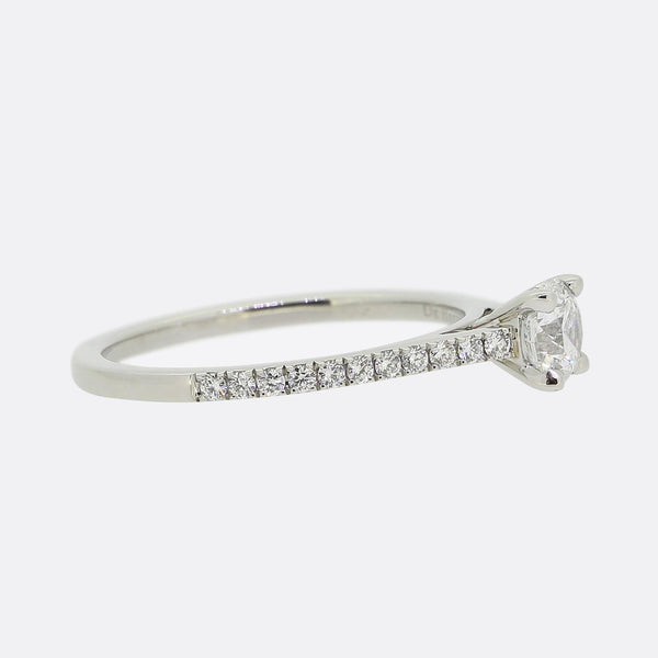 De Beers 0.35 Carat Diamond Solitaire Engagement Ring