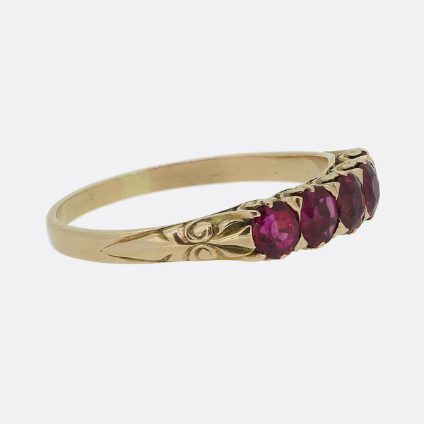 Victorian Five-Stone Ruby Ring