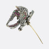 Victorian Ruby Emerald and Diamond Bird Brooch