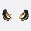 Vintage Emerald Diamond and Onyx Earrings