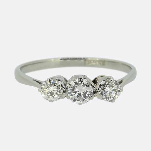 Vintage 0.70 Carat Diamond Three Stone Ring