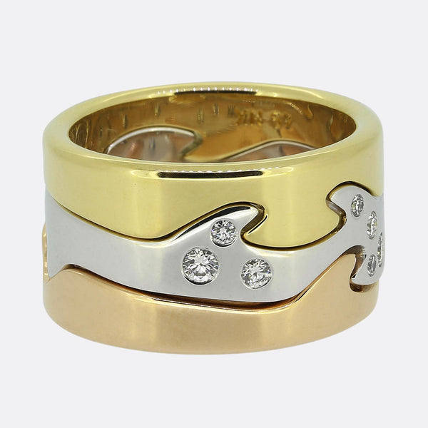 Georg Jensen Fusion 3pcs Ring Size J (49)