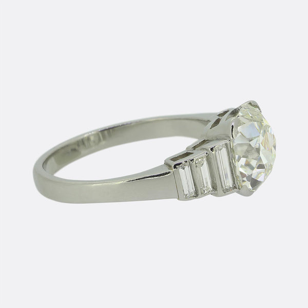 Vintage 3.58 Carat Old Mine Cut Diamond Ring