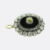 Victorian Fancy Yellow Old Cut Diamond and Enamel Locket Pendant
