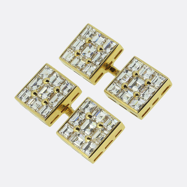Cartier Carré Cut Diamond Cufflinks