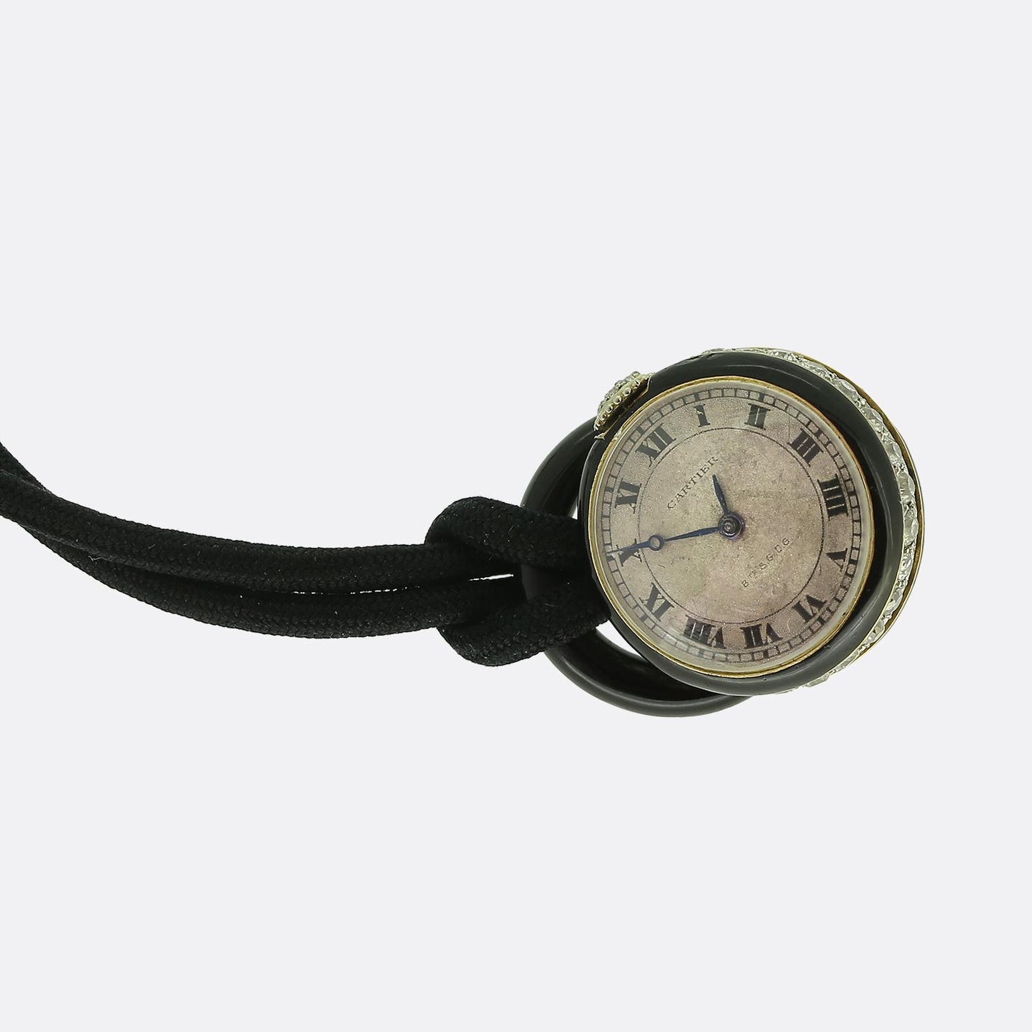 Cartier Antique Diamond Watch Fob Pendant Necklace