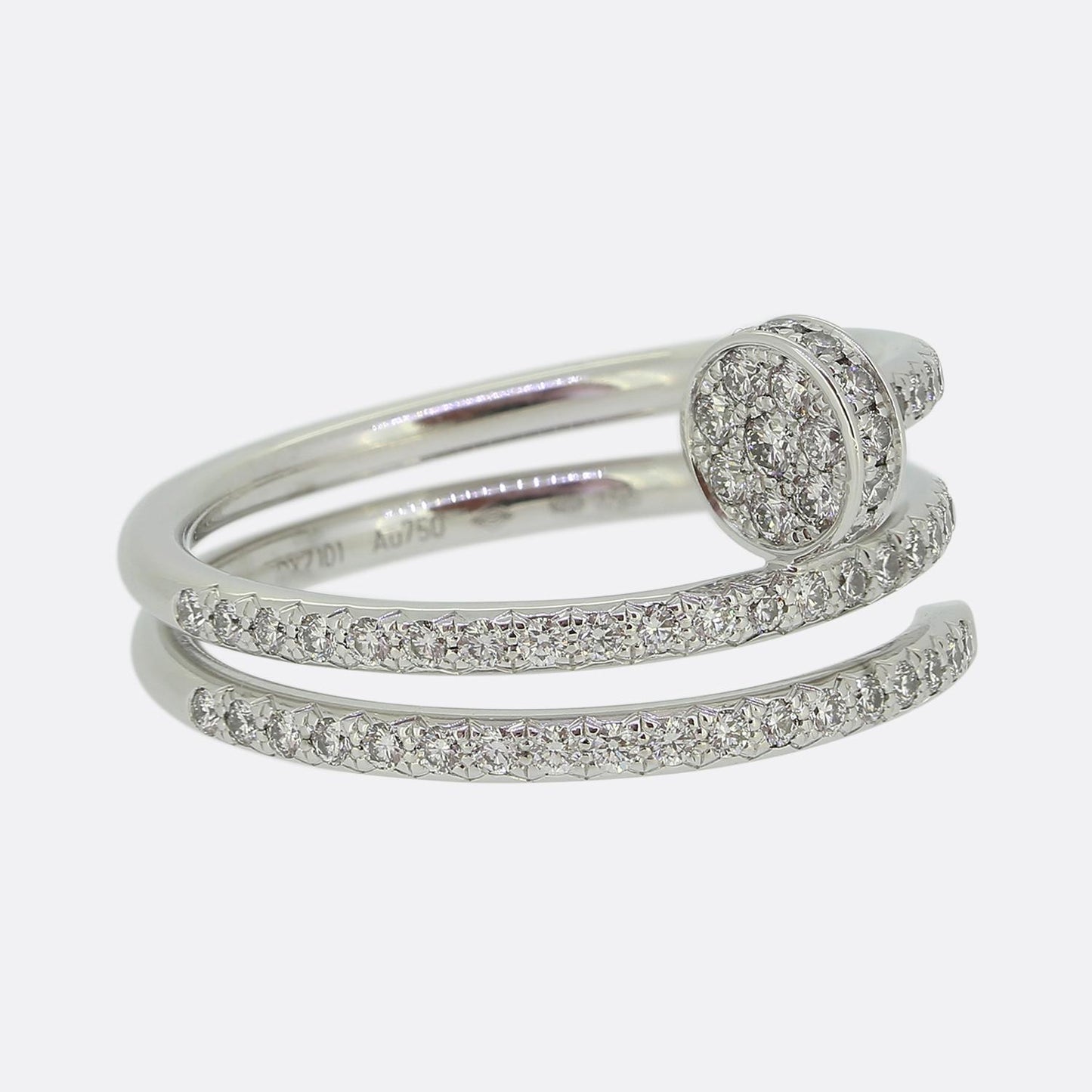 Cartier Juste un Clou Double Semi-Paved Diamond Ring Size N (54)