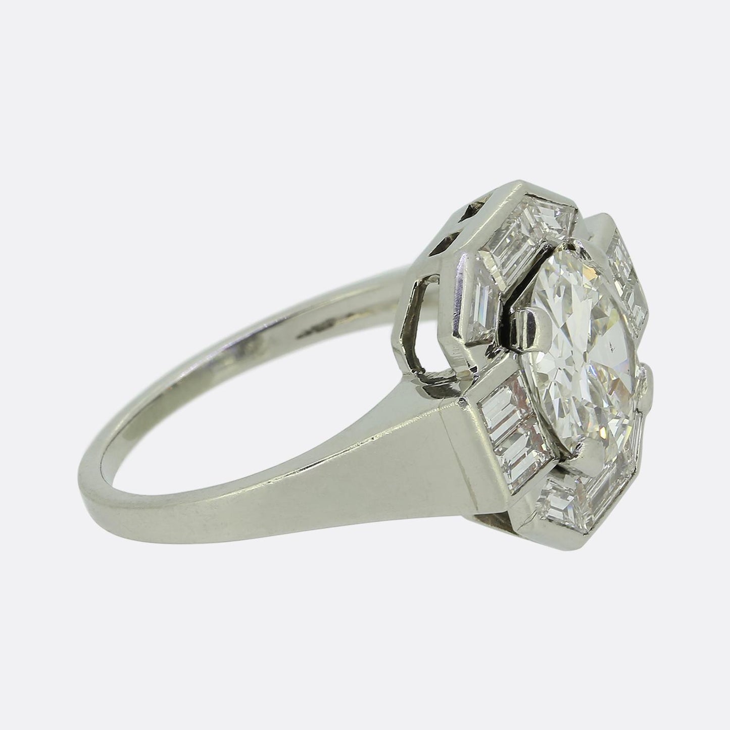 Late Art Deco 1.80 Carat Diamond Ring