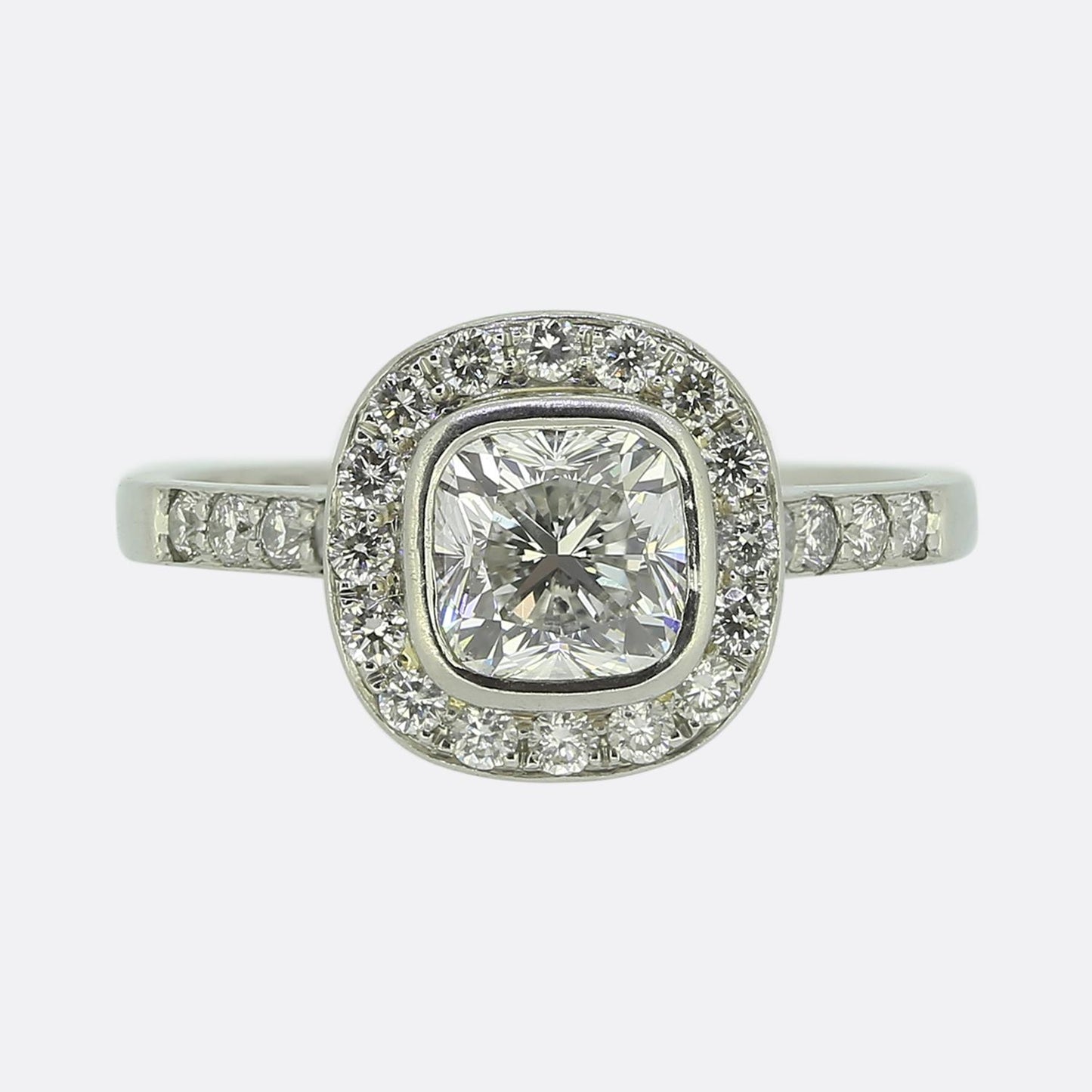 0.66 Carat Cushion-Cut Diamond Ring