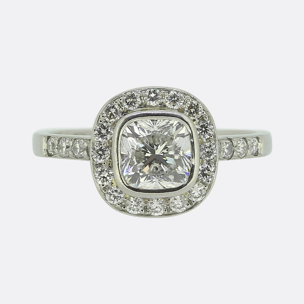 0.66 Carat Cushion-Cut Diamond Ring