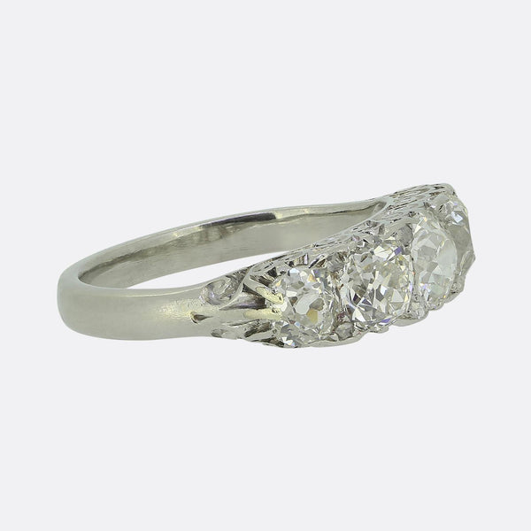 Edwardian 2.90 Carat Diamond Five-Stone Ring