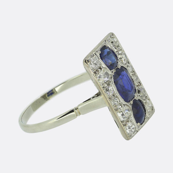 Art Deco Sapphire and Diamond Ring