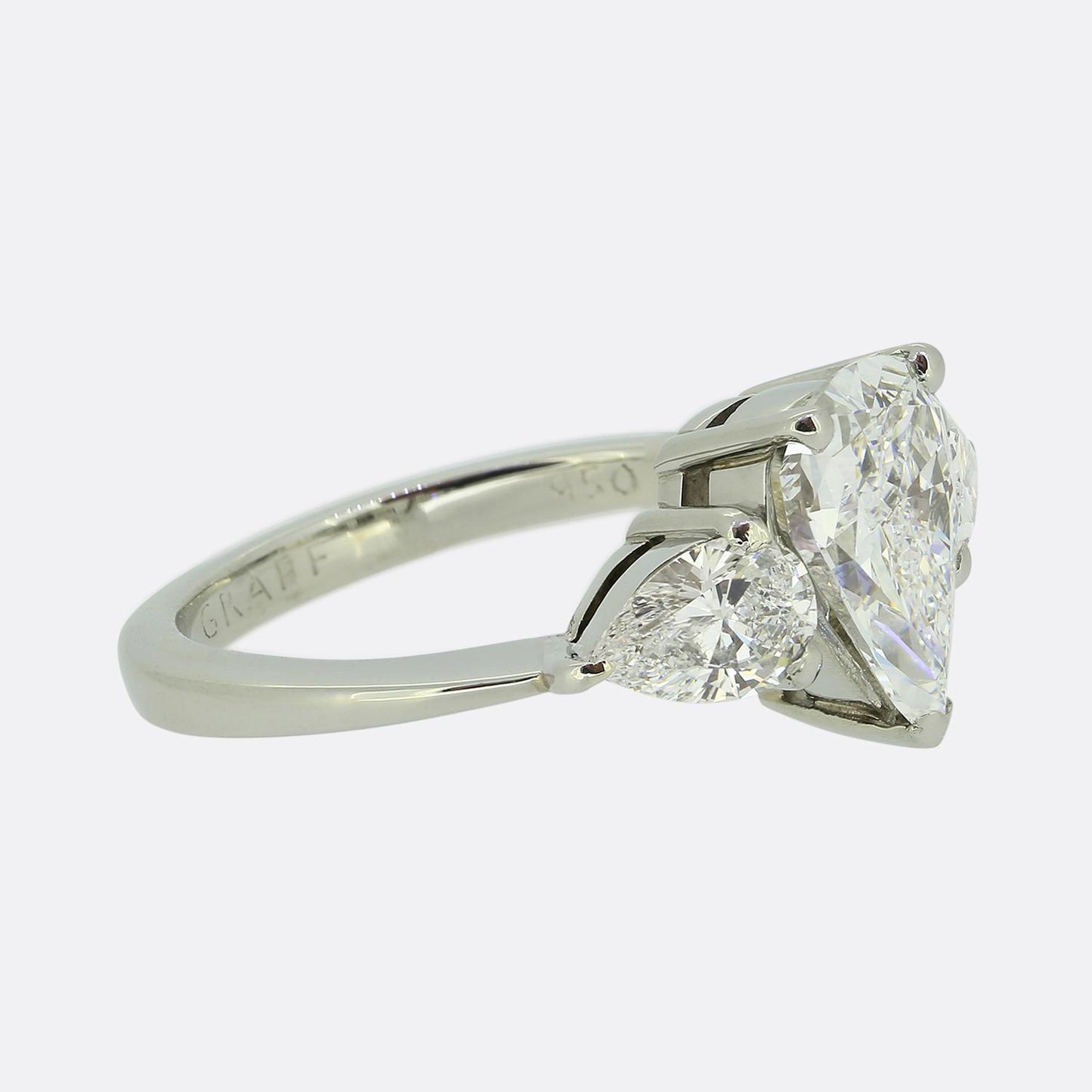 Graff 1.51 Carat Pear-Cut Diamond Three-Stone Promise Engagement Ring