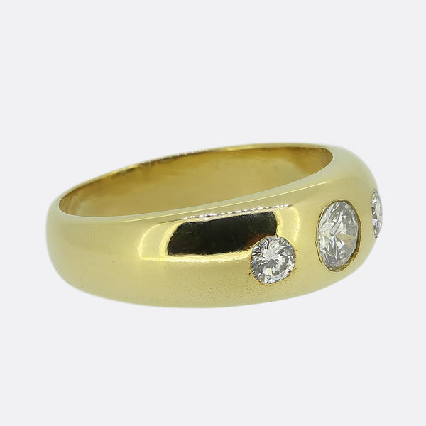0.41 Carat Diamond Three-Stone Gypsy Ring