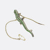Antique Demantoid Garnet and Diamond Lizard Brooch