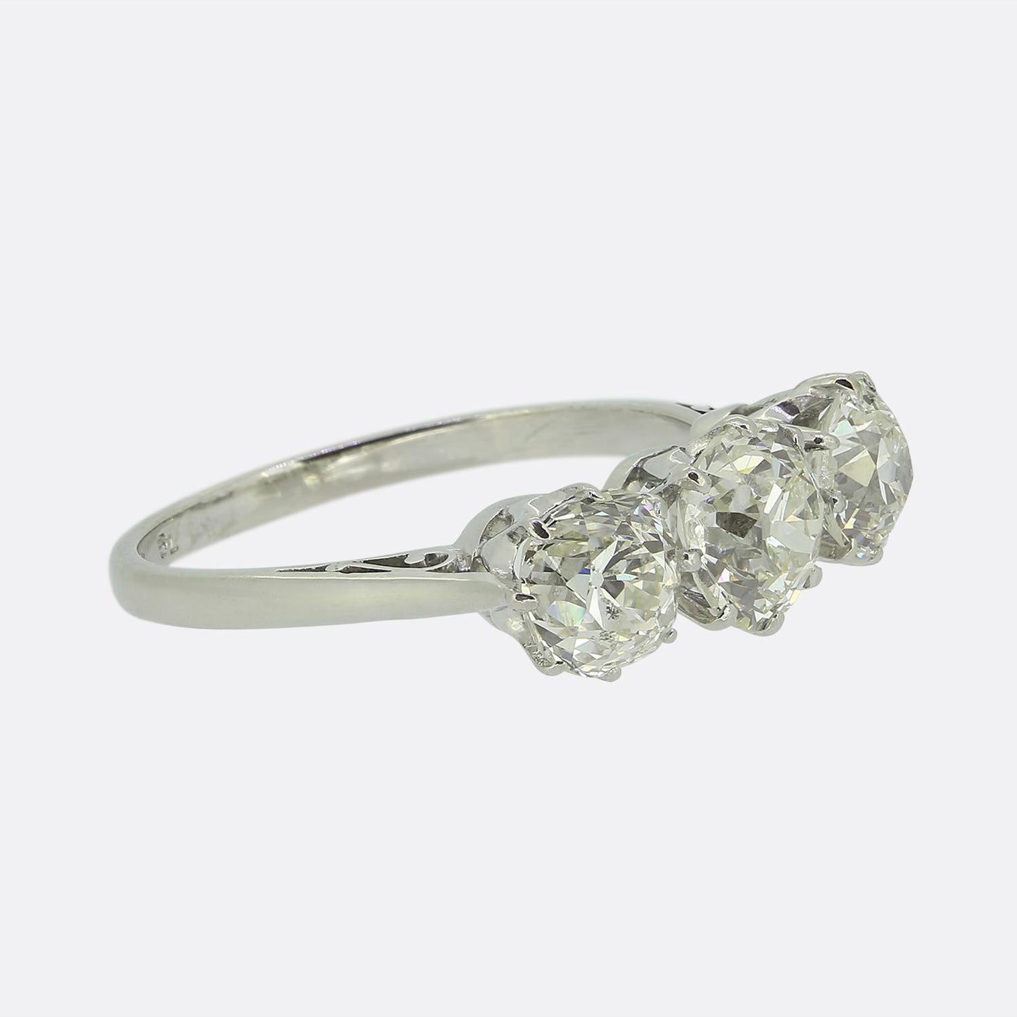 Art Deco Old Cut Diamond Three Stone Ring
