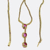 Art Deco Cabochon Burmese Ruby and Pink Sapphire Necklace