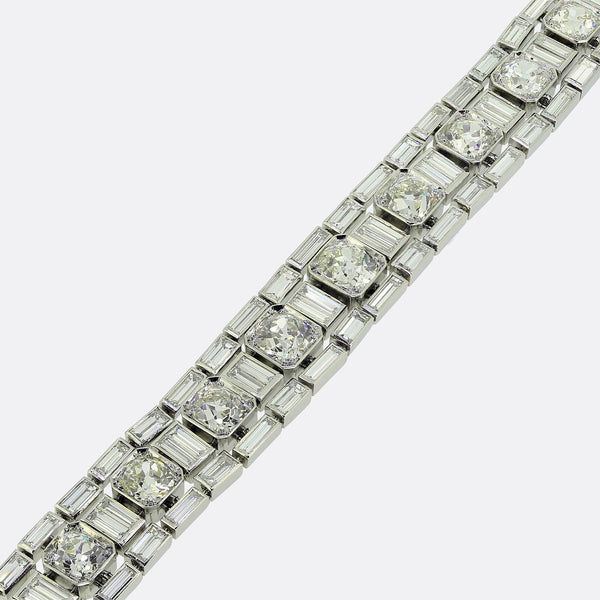 Art Deco 32.00 Carat Diamond Bracelet
