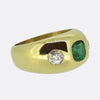 Antique Emerald and Diamond Three-Stone Ring
