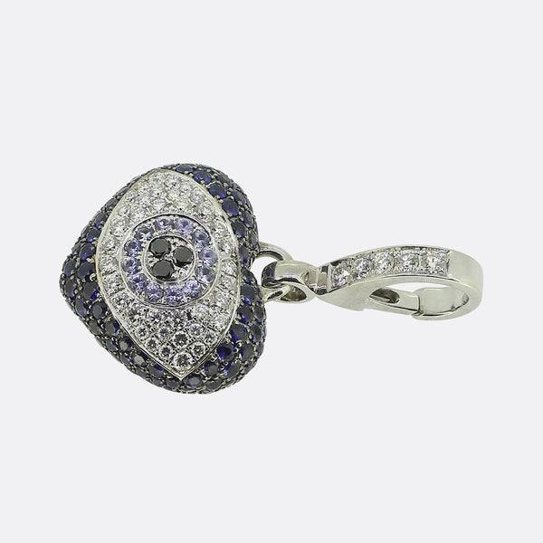 Theo Fennell Sapphire and Diamond Evil Eye Art Pendant