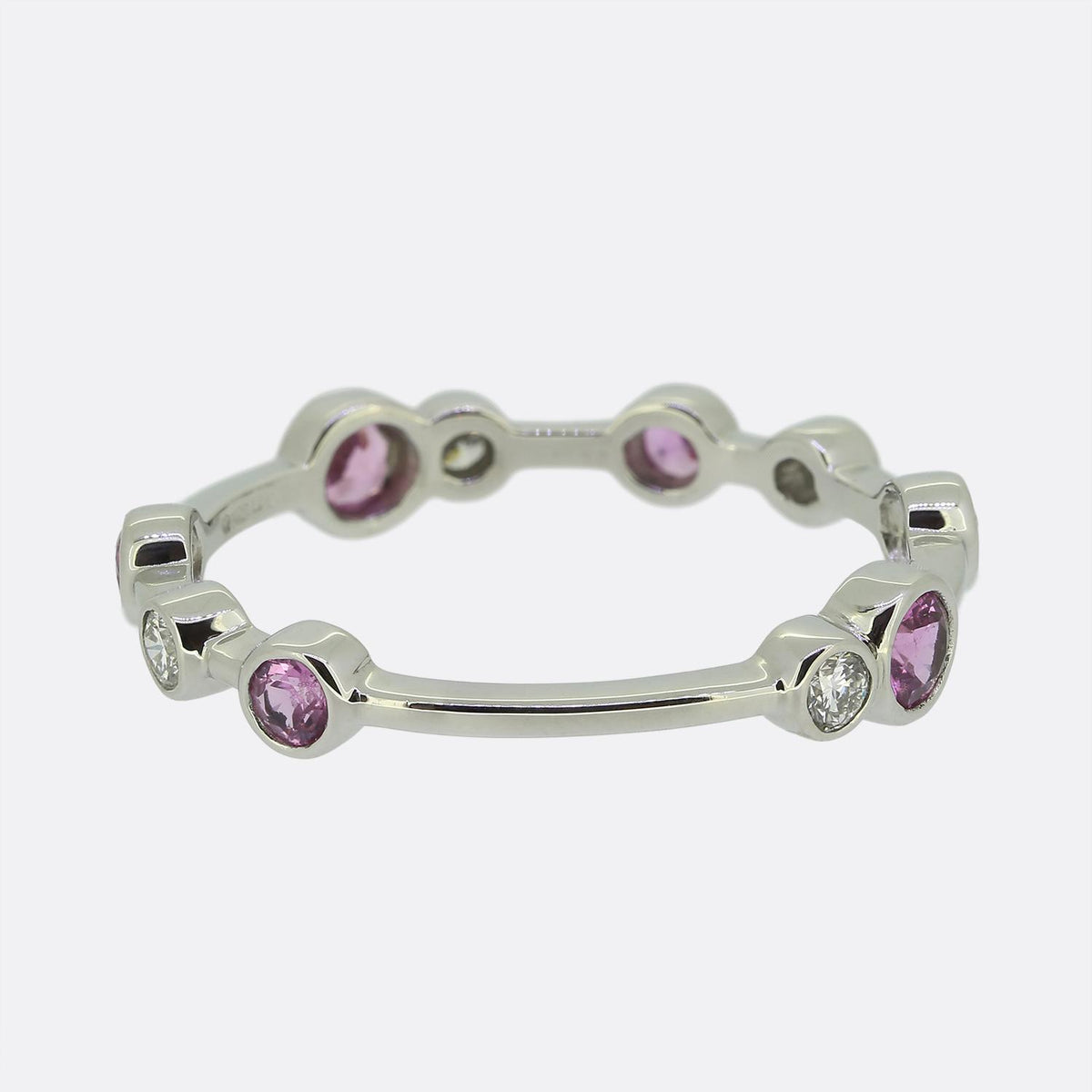 Boodles Full-Hoop Pink Sapphire and Diamond Raindance Ring Size T (61.5)