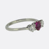 Vintage Ruby and Diamond Three-Stone Ring
