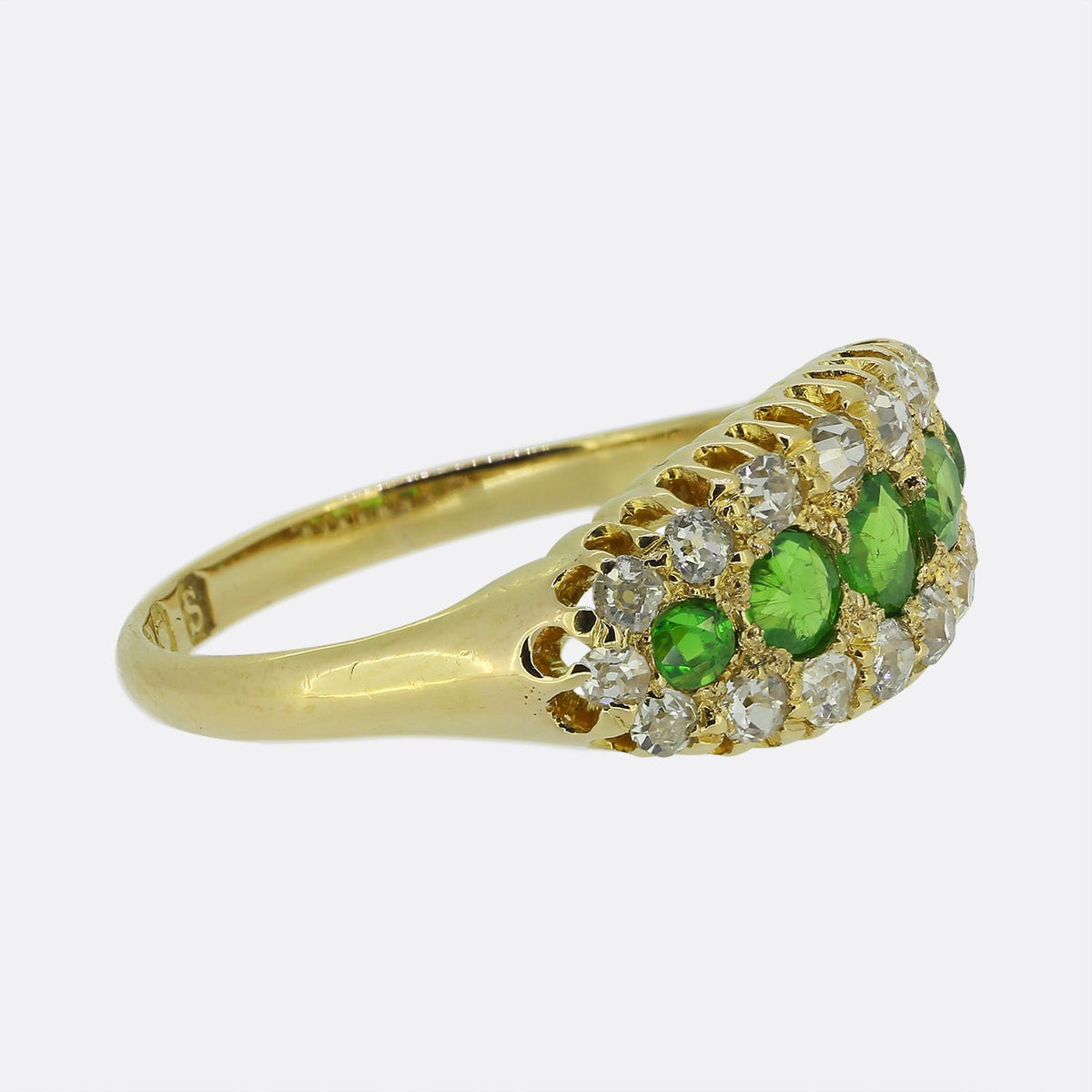 Victorian Demantoid Garnet and Diamond Ring