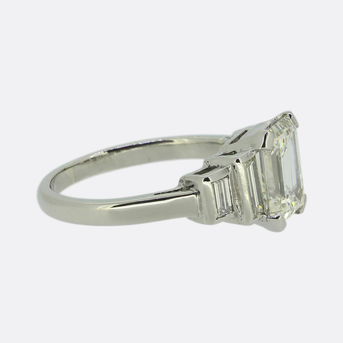 2.25 Carat Emerald Cut Diamond Five-Stone Ring