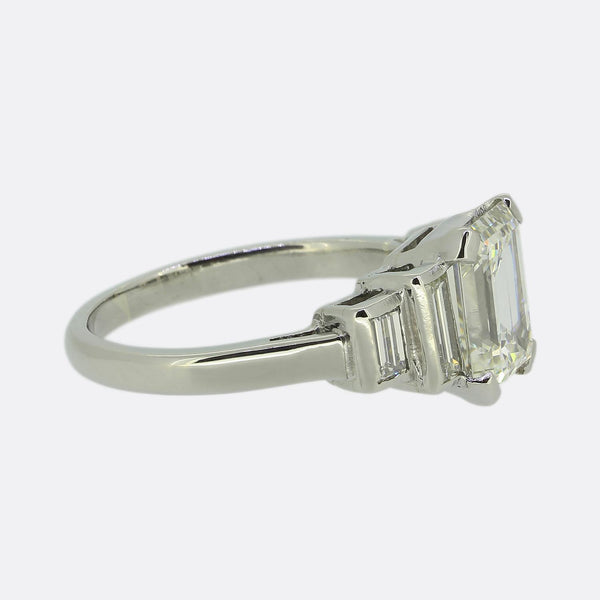 2.25 Carat Emerald Cut Diamond Five-Stone Ring