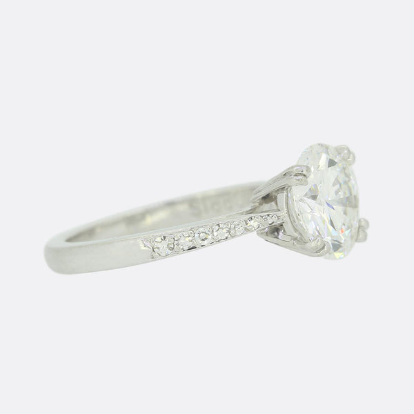David Morris 2.01 Carat Brilliant Cut Diamond Solitaire Engagement Ring