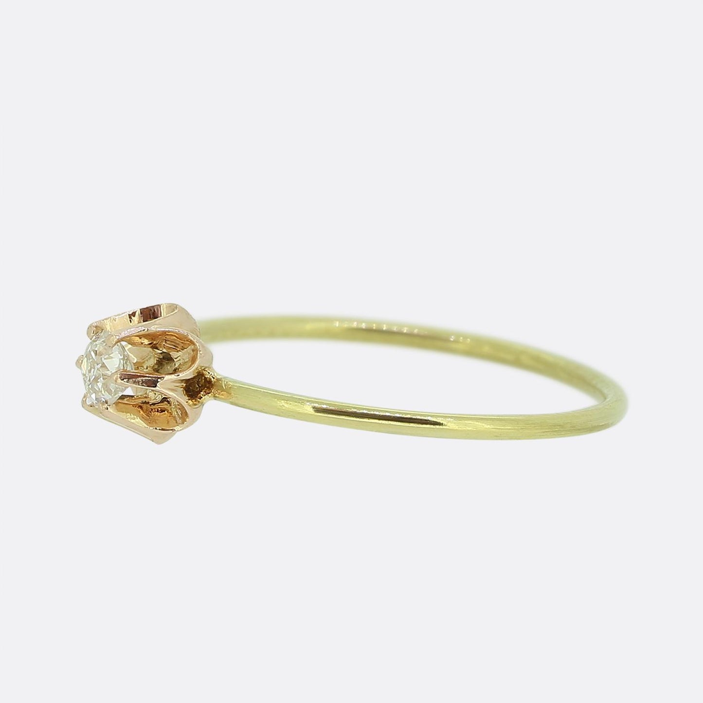 Vintage 0.12 Carat Diamond Stackable Flower Ring