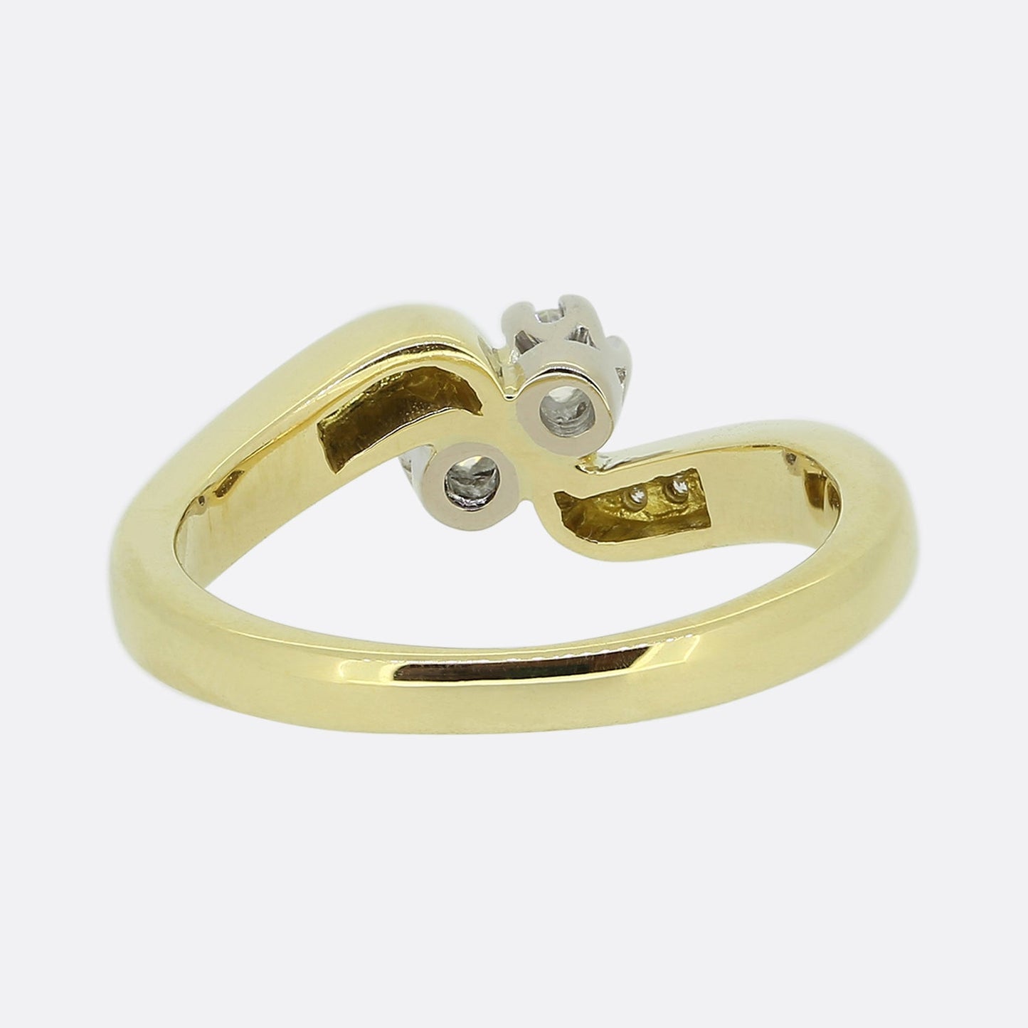 Vintage Two-Stone Diamond Crossover Ring