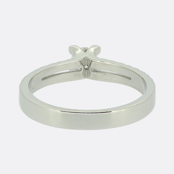 0.22 Carat Round Brilliant Cut Diamond Solitaire Ring
