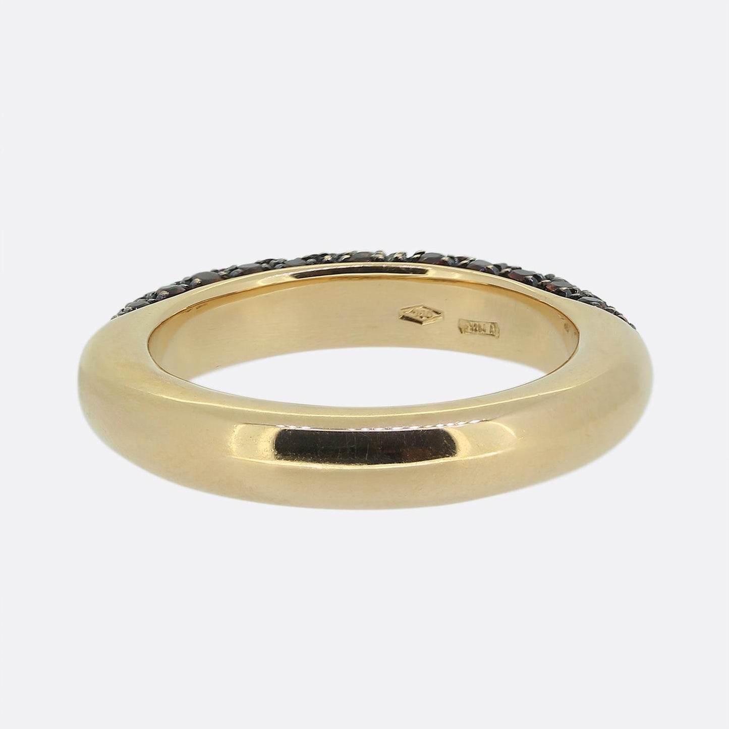 Adolfo Courrier Orange Sapphire and Diamond Band Ring
