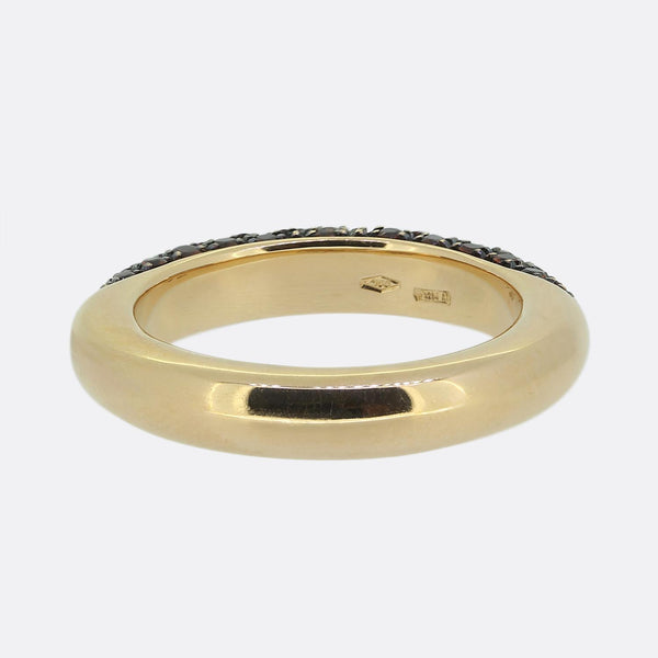 Adolfo Courrier Orange Sapphire and Diamond Band Ring