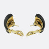 Vintage Emerald Diamond and Onyx Earrings