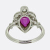 Antique 1.60 Carat Burmese Ruby and Diamond Cluster Ring