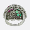 Vintage Ruby Emerald and Diamond Floral Bombe Ring