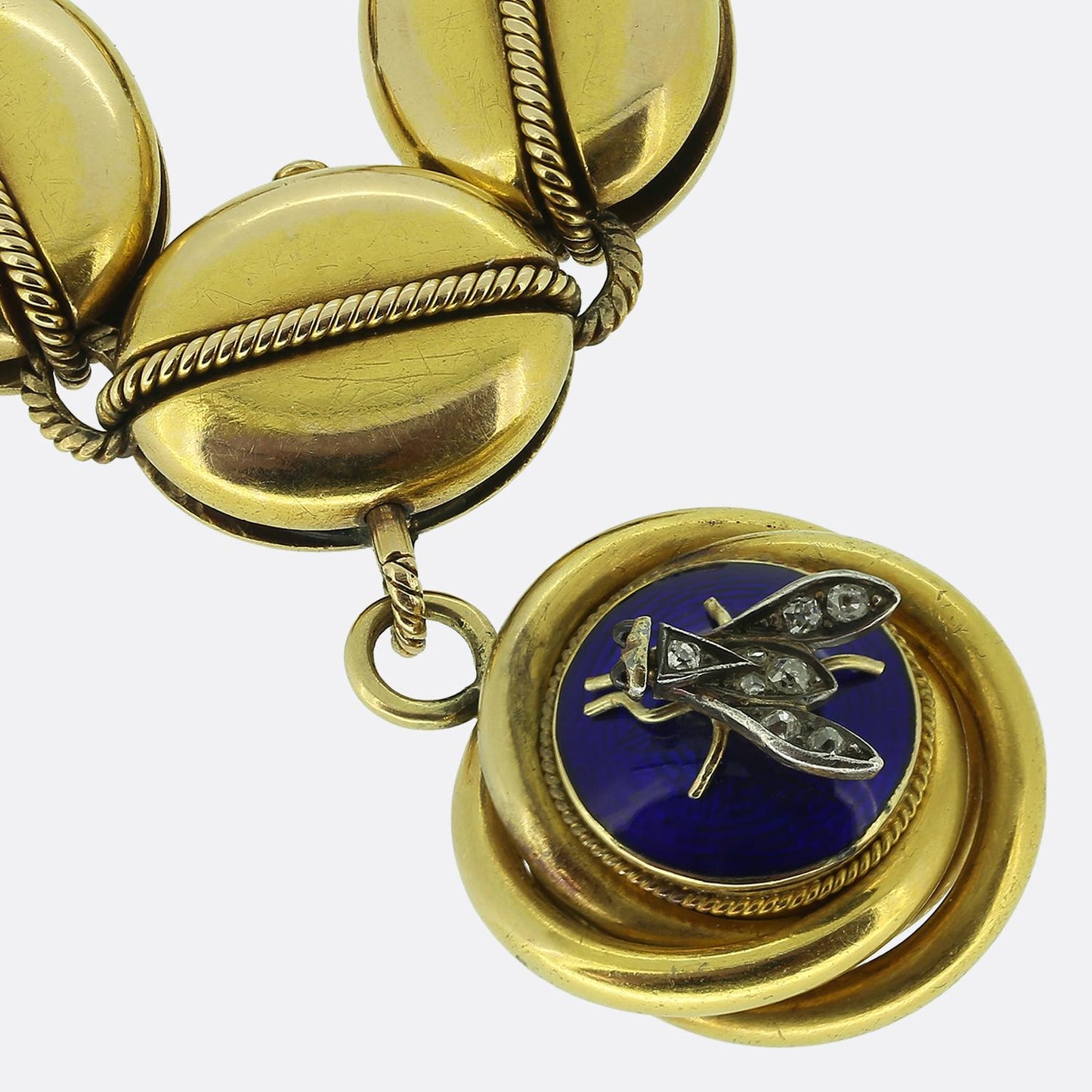 Victorian Diamond Fly Locket Bracelet