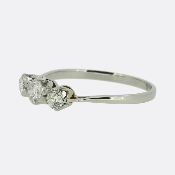 Vintage 0.70 Carat Diamond Three Stone Ring