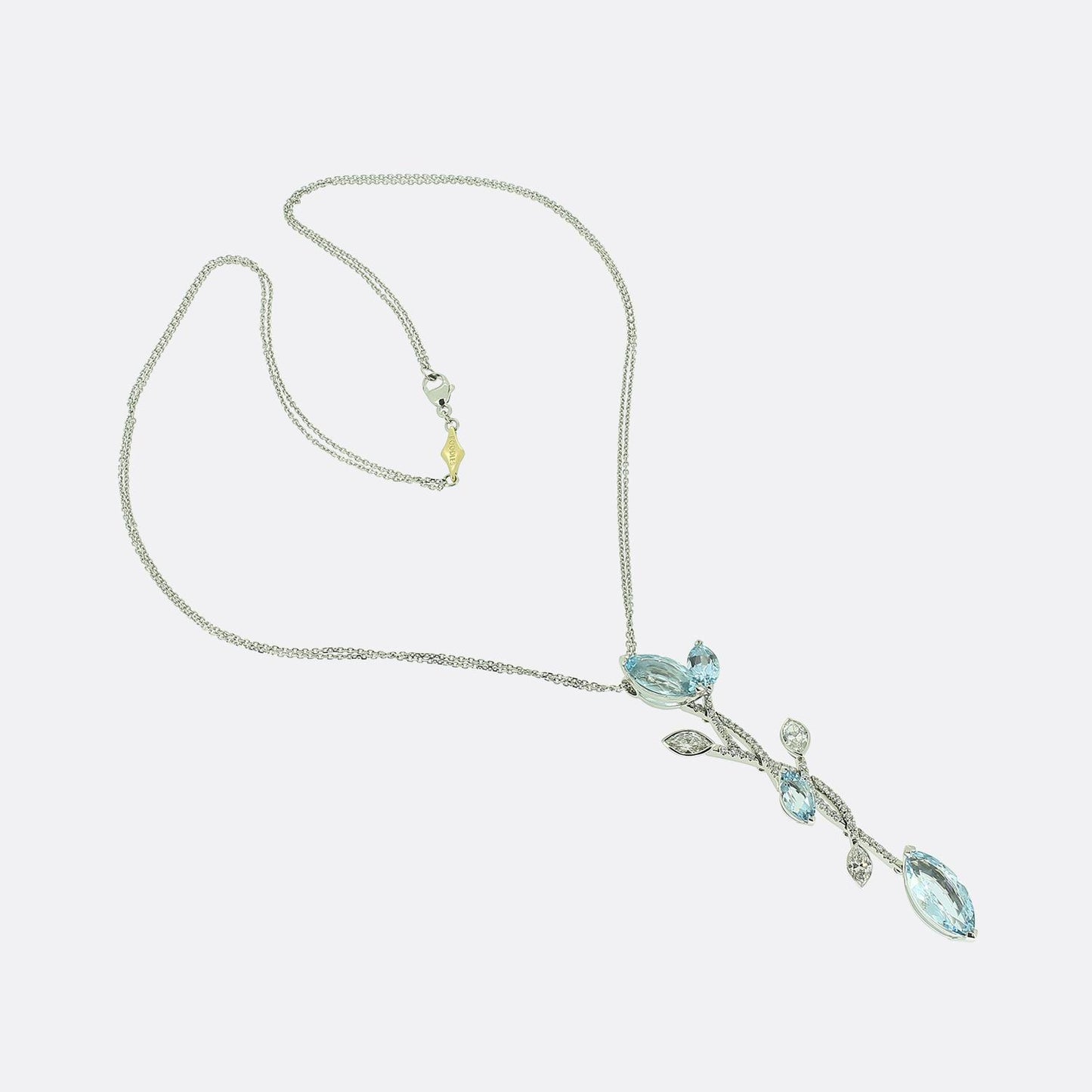 Boodles Aquamarine Diamond Pendant Necklace