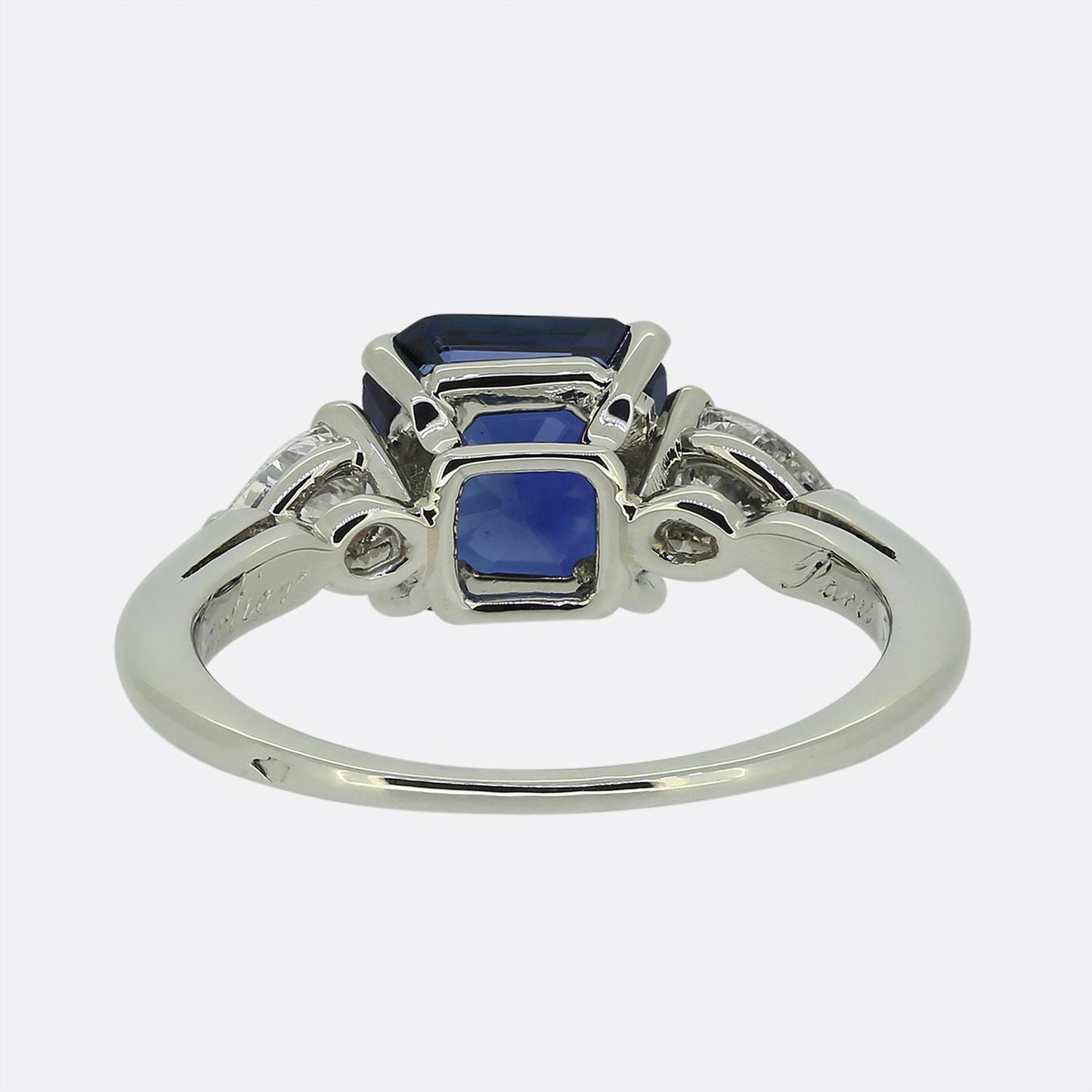 Cartier Sapphire and Diamond Three-Stone Ring