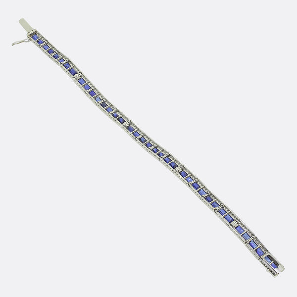 Art Deco Sapphire and Diamond Bracelet