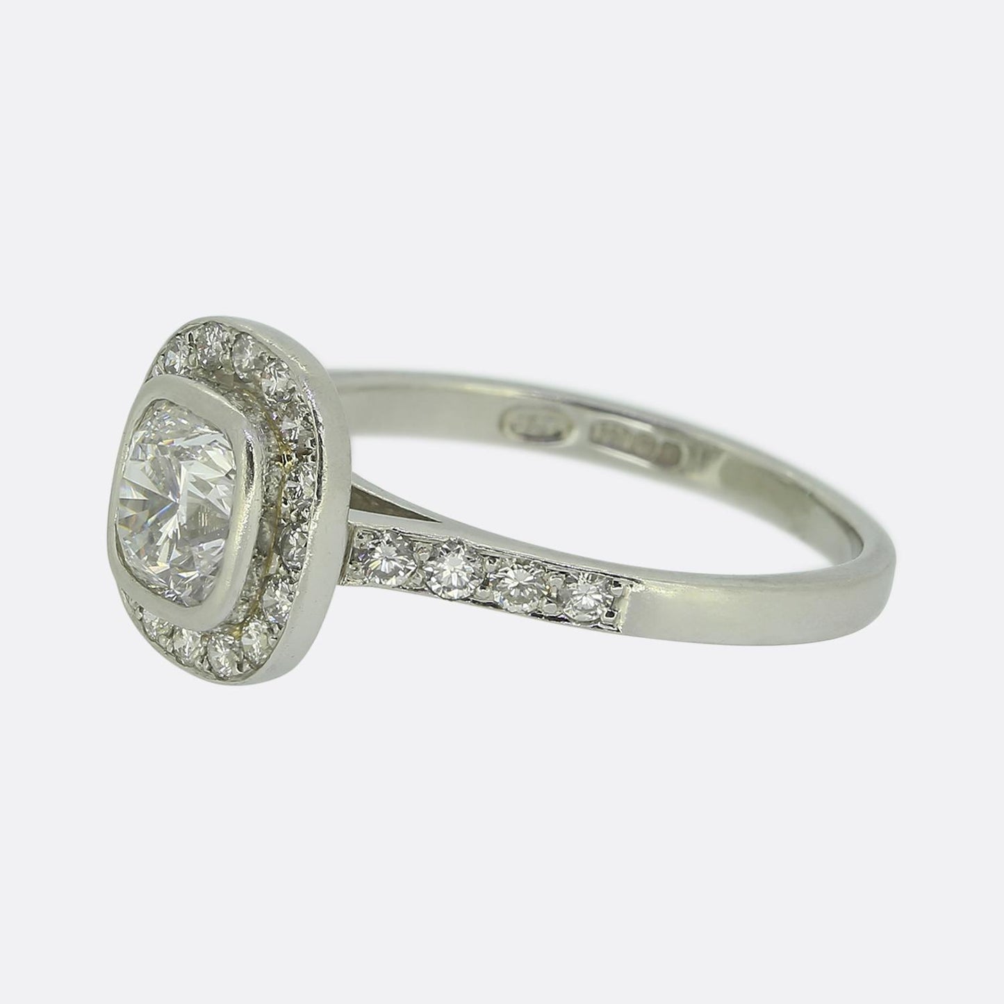 0.66 Carat Cushion-Cut Diamond Ring