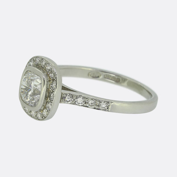 0.66 Carat Cushion-Cut Diamond Ring
