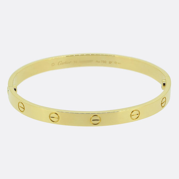Cartier Classic Model Love Bangle Size 19